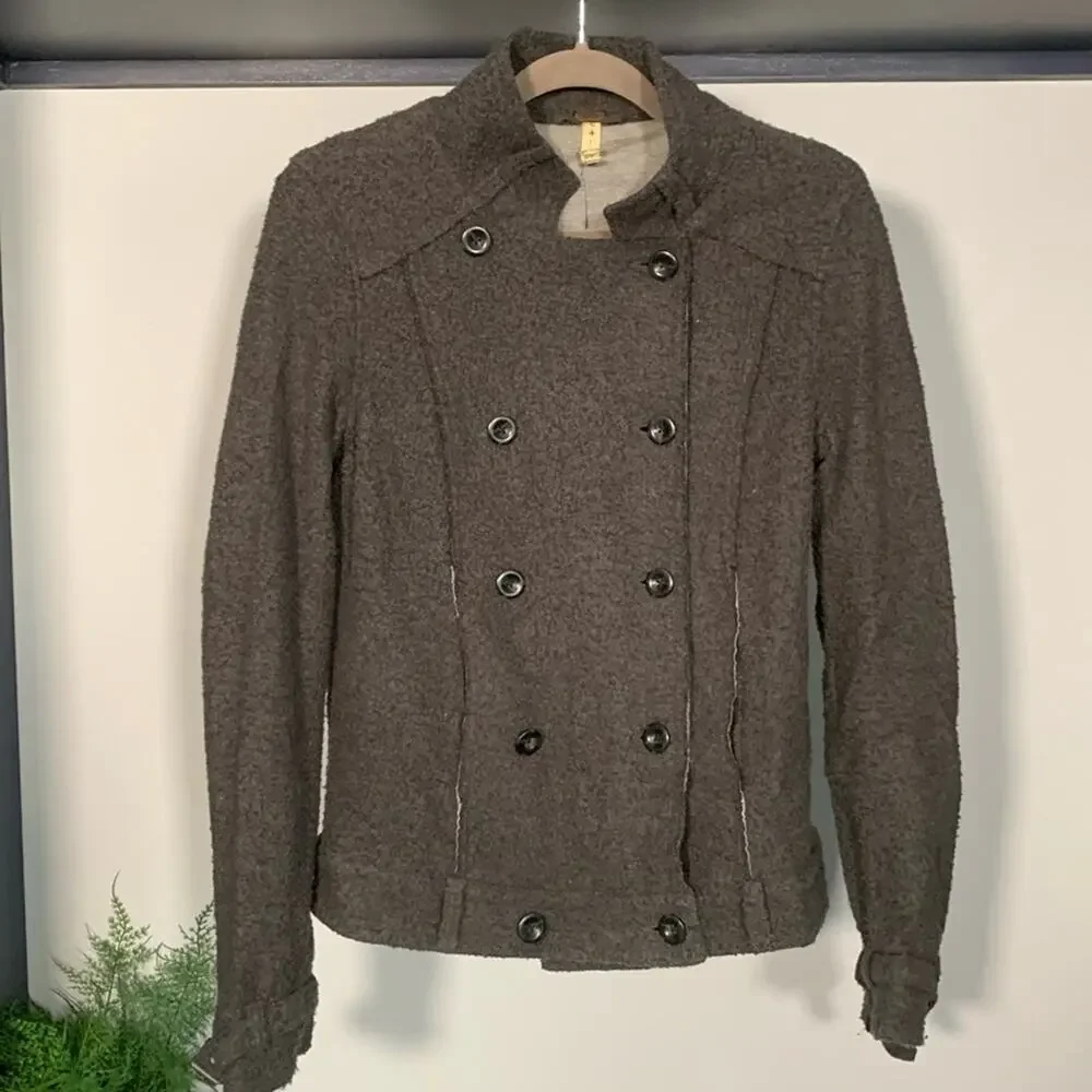 Free People We the Free Military Style Jacket Gray Size L - Picture 1 of 5